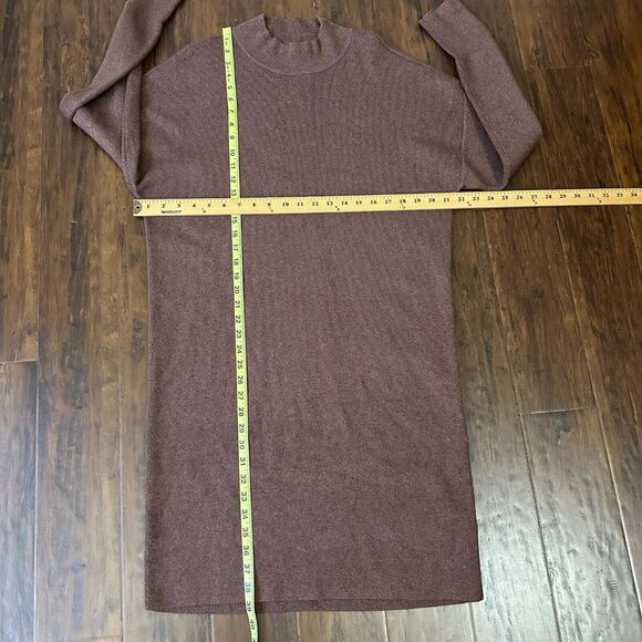 ABERCROMBIE & FITCH Sweater Dress Brown Knit LS Mock Neck NWT - Picture 9 of 9